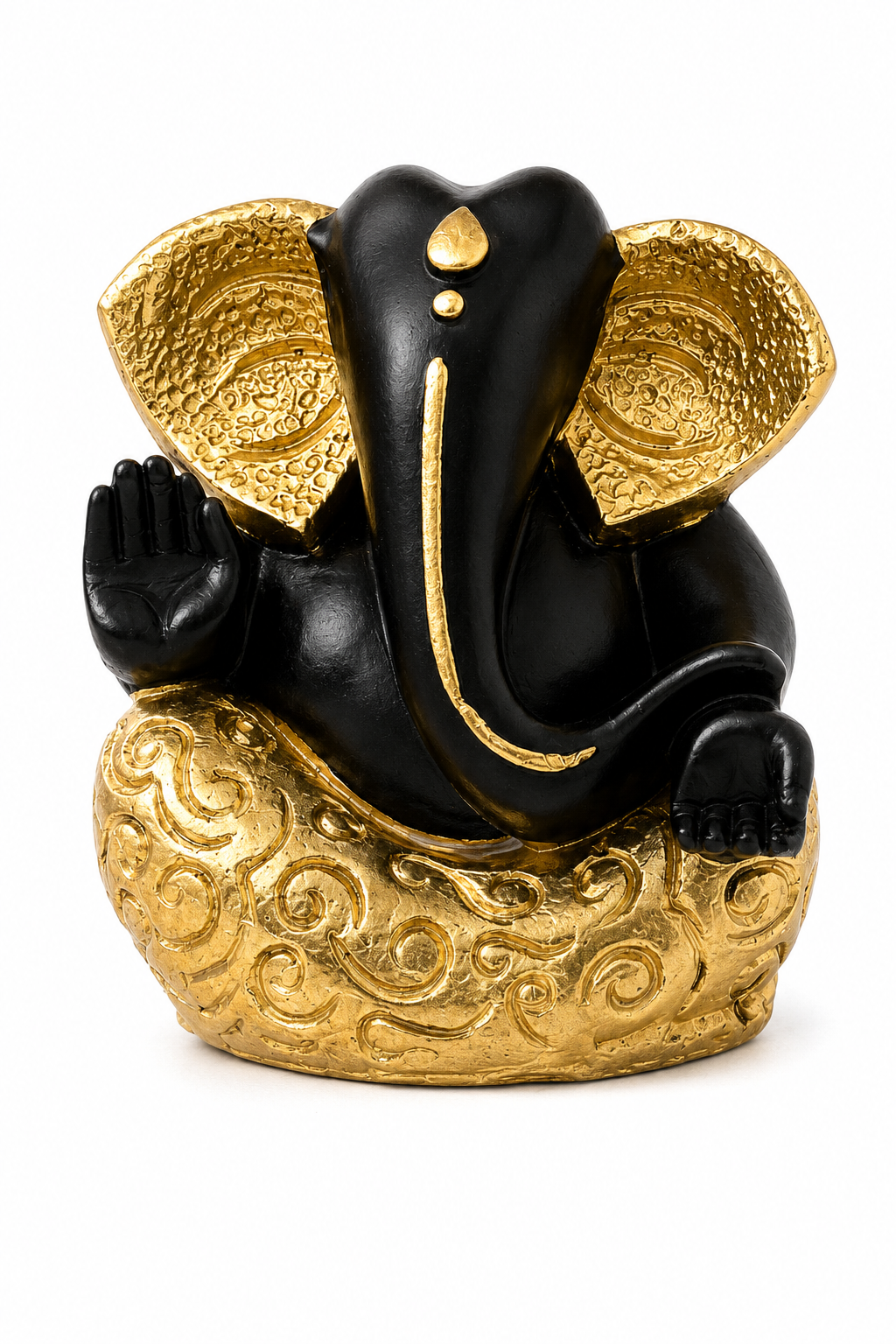 Premium Black & Gold Lord Ganesha Idol | Tabletop Spiritual Decor